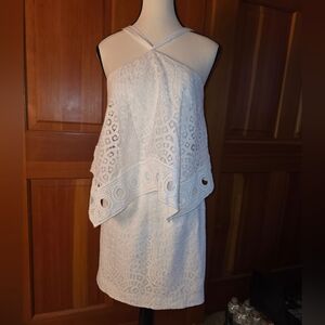 Lily Pulitzer White crochet Lace Halter Dress Size 0